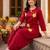women floral embroidered regular thread work cotton kurta with patiala