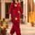 women floral embroidered regular thread work cotton kurta with patiala