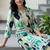 women printed regular cotton kurta with trousers