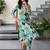 women printed regular cotton kurta with trousers