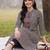 women printed regular cotton kurta with trousers
