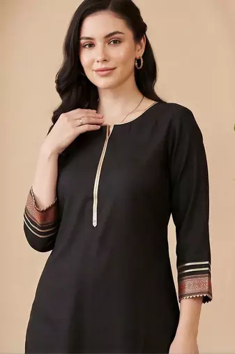 women ethnic motifs regular liva kurta with palazzos