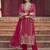 women ethnic motifs embroidered regular thread work kurta with trousers & with dupatta