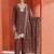 women ethnic motifs embroidered regular thread work kurta with trousers & with dupatta