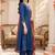 women ethnic motifs regular thread work cotton kurta with trousers & with dupatta
