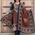 women ethnic motifs printed regular mirror work cotton kurta with trousers & with dupatta