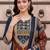 women ethnic motifs printed regular mirror work cotton kurta with trousers & with dupatta