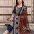 women ethnic motifs printed regular mirror work cotton kurta with trousers & with dupatta