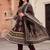 women ethnic motifs printed regular cotton kurta with trousers & with dupatta