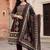 women ethnic motifs printed regular cotton kurta with trousers & with dupatta
