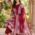 women floral printed regular cotton kurta with trousers & with dupatta