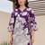 women ethnic motifs printed v-neck straight cotton kurta with trousers