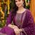 women ethnic motifs embroidered regular kurta with trousers & with dupatta