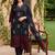 women ethnic motifs printed regular thread work cotton kurta with trousers & with dupatta