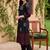 women ethnic motifs printed regular thread work cotton kurta with trousers & with dupatta