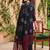 women ethnic motifs printed regular thread work cotton kurta with trousers & with dupatta