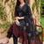 women ethnic motifs printed regular thread work cotton kurta with trousers & with dupatta