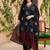 women ethnic motifs printed regular thread work cotton kurta with trousers & with dupatta