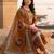women ethnic motifs printed regular cotton kurta with trousers & with dupatta