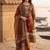 women ethnic motifs printed regular cotton kurta with trousers & with dupatta