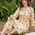 women floral printed regular cotton kurta with trousers