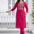 women ethnic motifs embroidered regular kurta with trousers