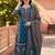 women ethnic motifs printed regular mirror work cotton kurta with trousers & with dupatta