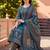 women ethnic motifs printed regular mirror work cotton kurta with trousers & with dupatta