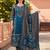 women ethnic motifs printed regular mirror work cotton kurta with trousers & with dupatta
