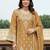 women ethnic motifs embroidered regular kurta with trousers & with dupatta