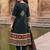 women ethnic motifs printed regular mirror work cotton kurta with trousers & with dupatta