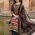 women ethnic motifs printed regular mirror work cotton kurta with trousers & with dupatta