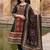 women ethnic motifs printed regular mirror work cotton kurta with trousers & with dupatta