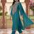 women ethnic motifs embroidered regular thread work kurta with trousers & with dupatta