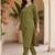 women regular mirror work kurta with trousers