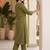 women regular mirror work kurta with trousers