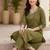 women regular mirror work kurta with trousers