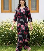 women paisley printed regular cotton kurta with trousers