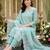 women ethnic motifs embroidered regular thread work kurta with trousers & with dupatta