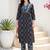 women ethnic motifs printed regular cotton kurta with trousers