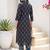 women ethnic motifs printed regular cotton kurta with trousers