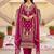 women ethnic motifs embroidered regular kurta with trousers & with dupatta