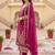 women ethnic motifs embroidered regular kurta with trousers & with dupatta