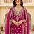 women ethnic motifs embroidered regular kurta with trousers & with dupatta