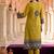women ethnic motifs printed regular cotton kurta with trousers & with dupatta