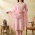 women ethnic motifs embroidered regular work kurta with trousers & with dupatta
