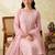 women ethnic motifs embroidered regular work kurta with trousers & with dupatta