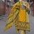 women ethnic motifs printed regular mirror work cotton kurta with palazzos & with dupatta