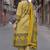 women ethnic motifs printed regular mirror work cotton kurta with palazzos & with dupatta