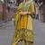 women ethnic motifs printed regular mirror work cotton kurta with palazzos & with dupatta